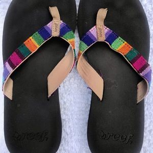Reef flip flops. Brown and multicolored. Size 8